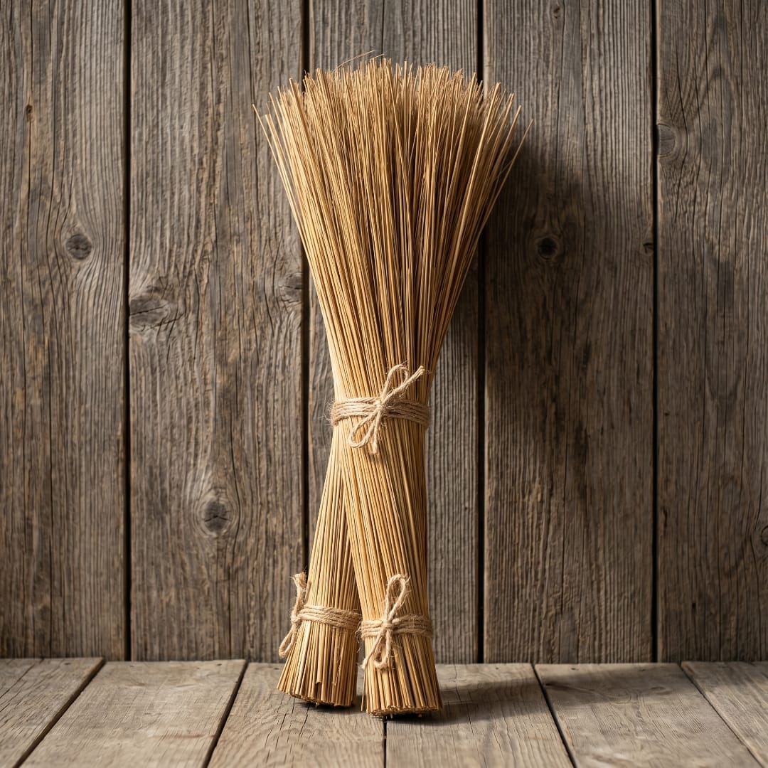 Hand-tied coconut leaf midrib brooms wholesale bundle Ramanathapuram
